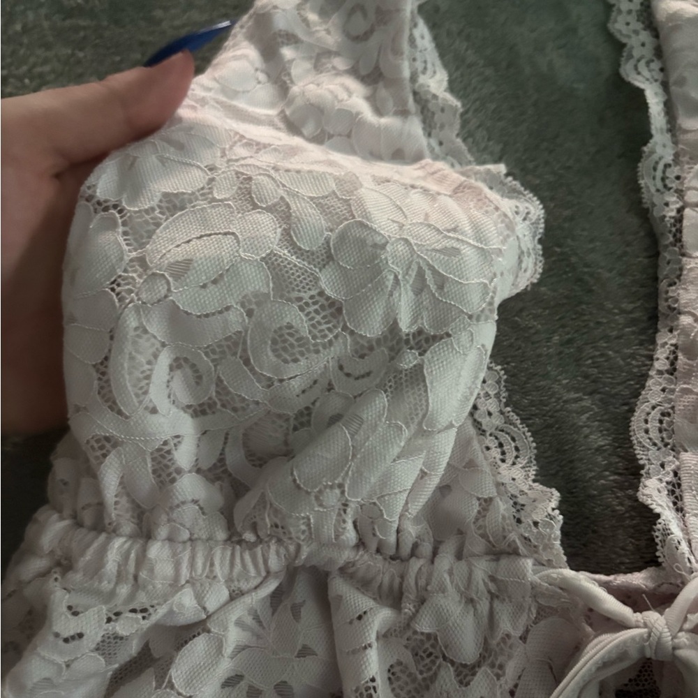White Lace Halter Top - Picture 4 of 11